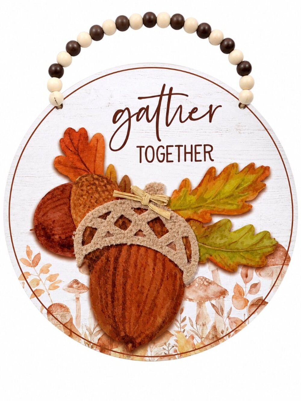Fall Wood Sign 12x12 Gather Together Thanksgiving Pumpkin Farmhouse Decor